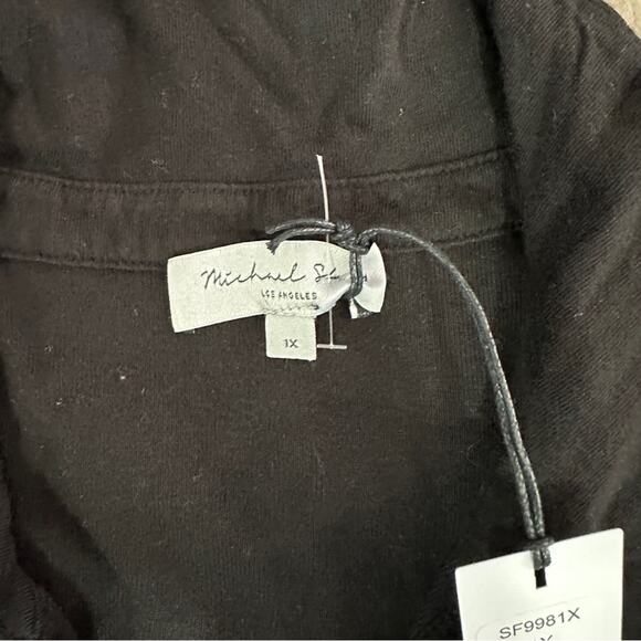 Michael Stars Size 1X Black Norah Sleeveless Polo Shirt NWT Neutral Basic Classy - Picture 7 of 12